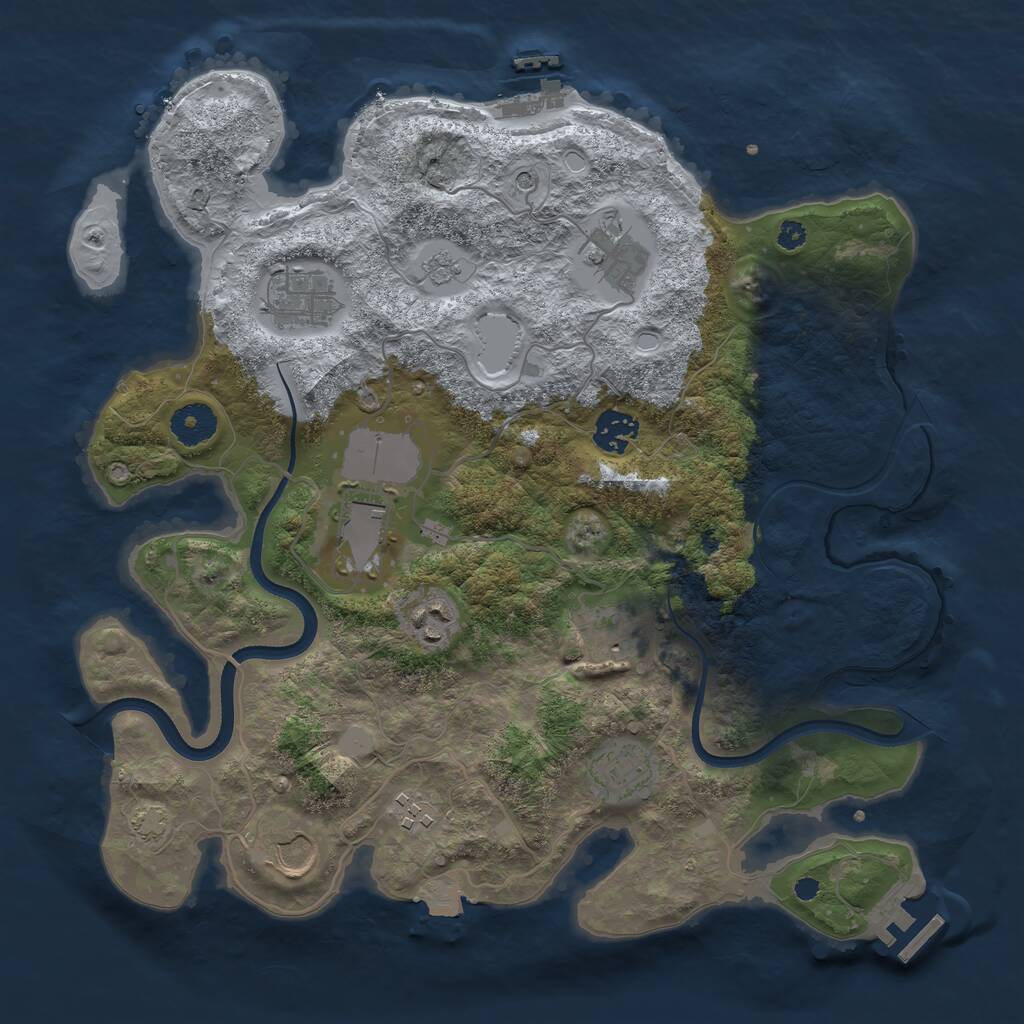 Rust Map: Procedural Map, Size: 3550, Seed: 320766, 15 Monuments