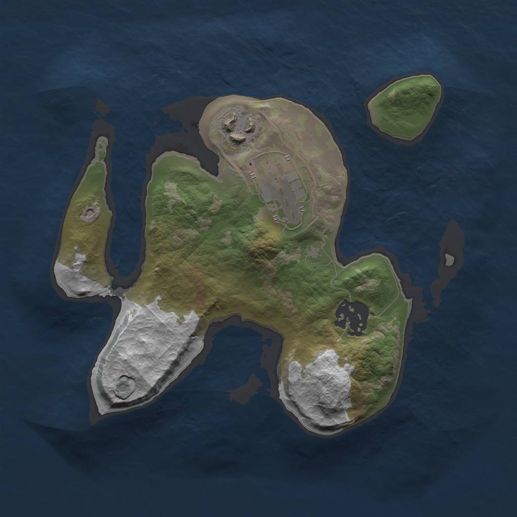 Rust Map: Barren, Size: 2200, Seed: 1129767560, 5 Monuments
