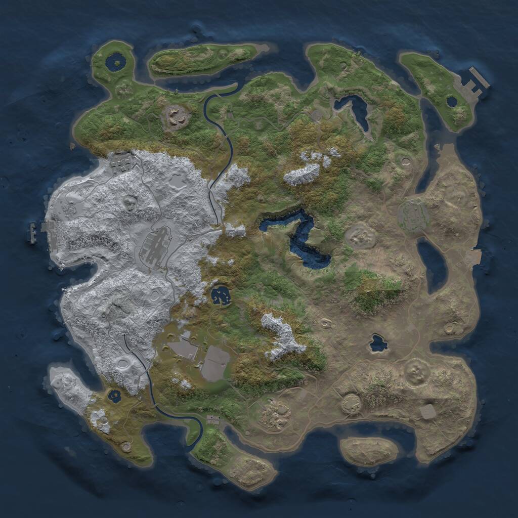 Rust Map: Procedural Map, Size: 4000, Seed: 1729154830, 13 Monuments