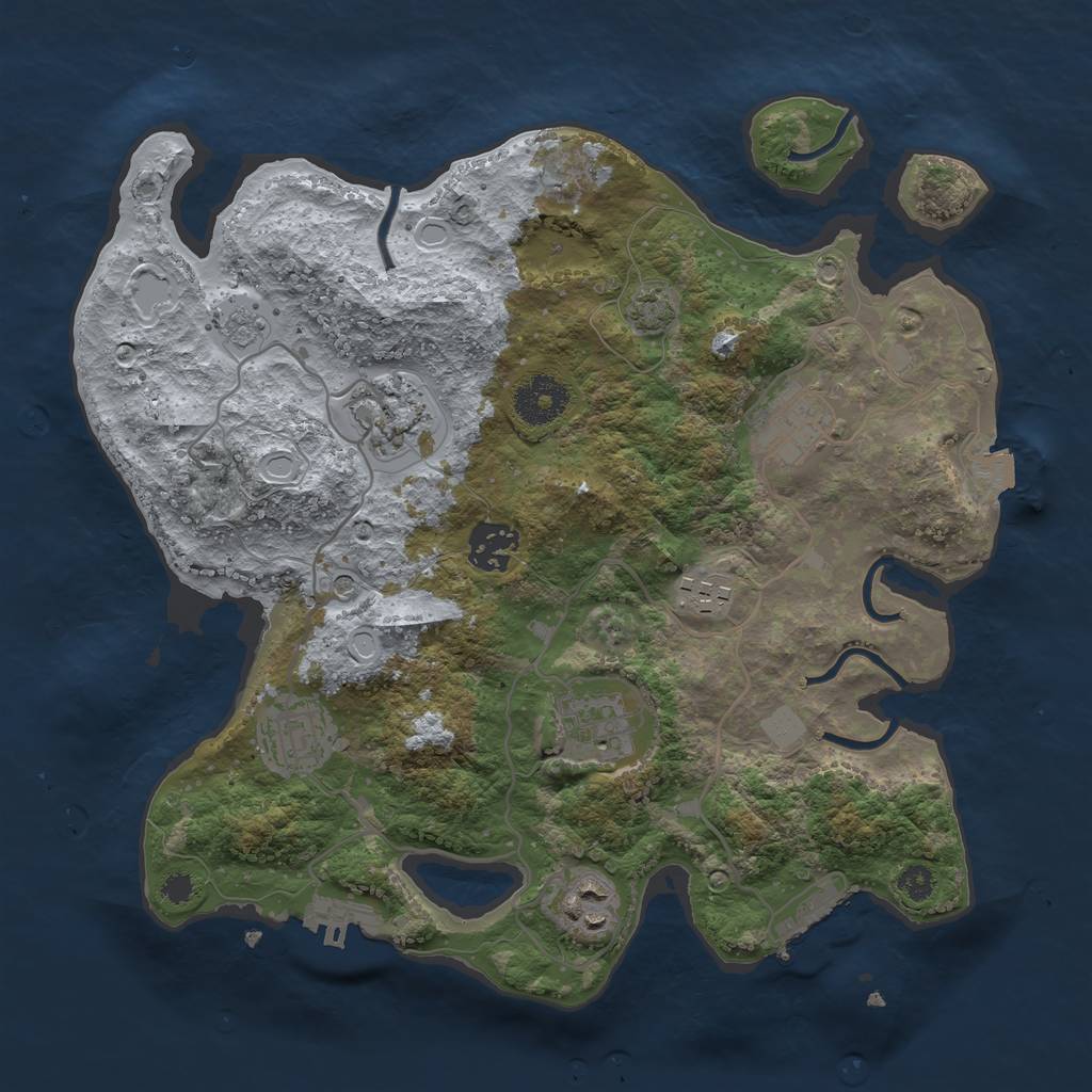 Rust Map: Procedural Map, Size: 3200, Seed: 5235, 15 Monuments