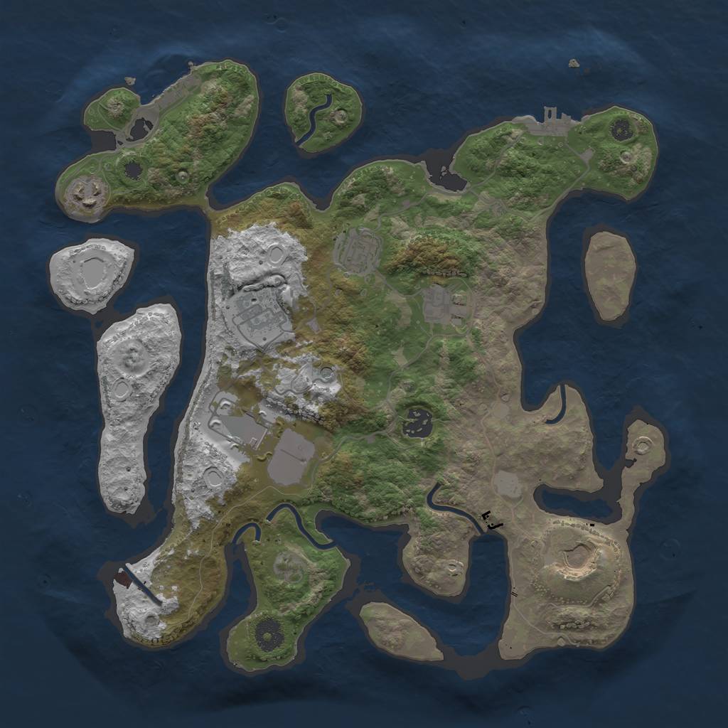 Rust Map: Procedural Map, Size: 3550, Seed: 697999, 15 Monuments