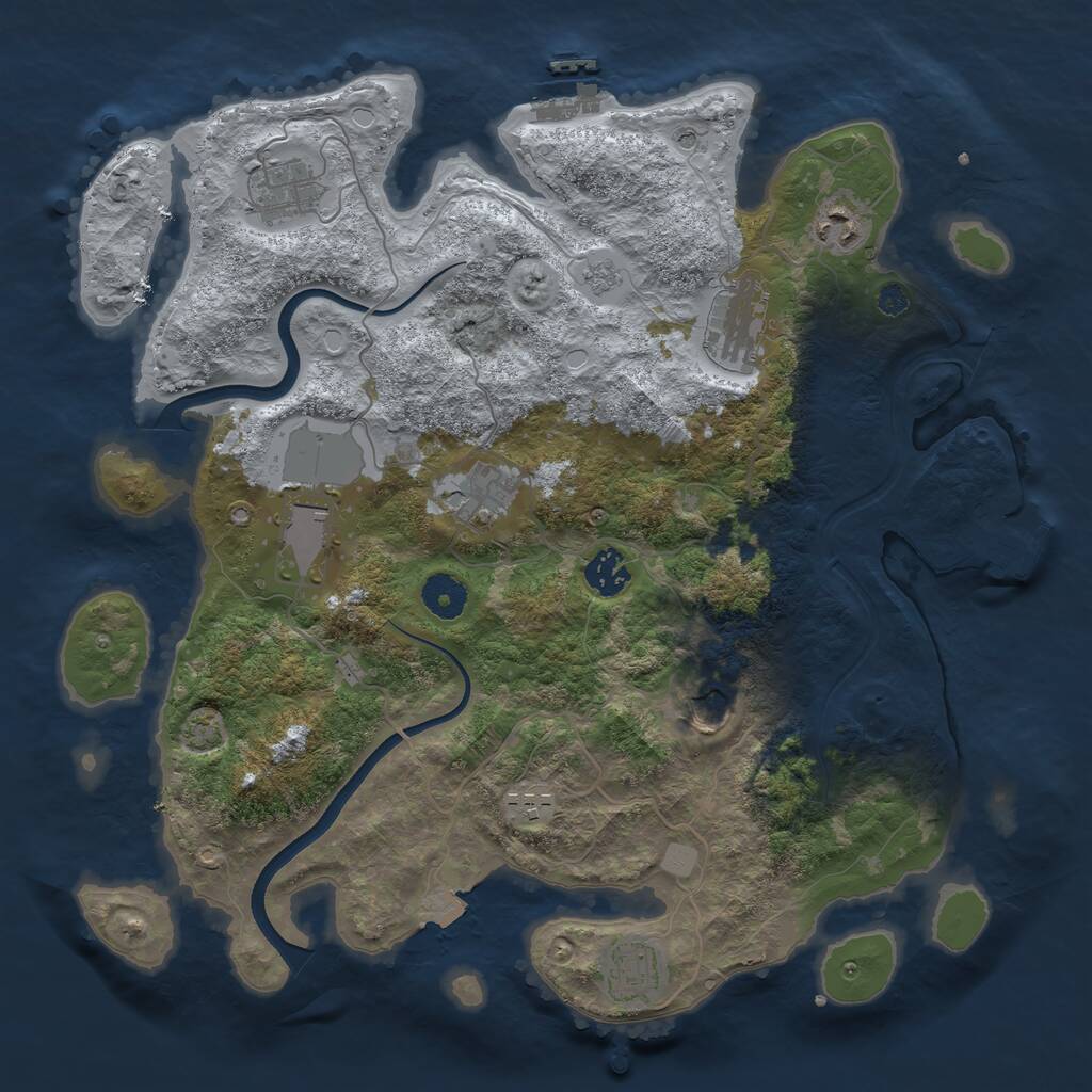Rust Map: Procedural Map, Size: 3700, Seed: 1538264617, 15 Monuments