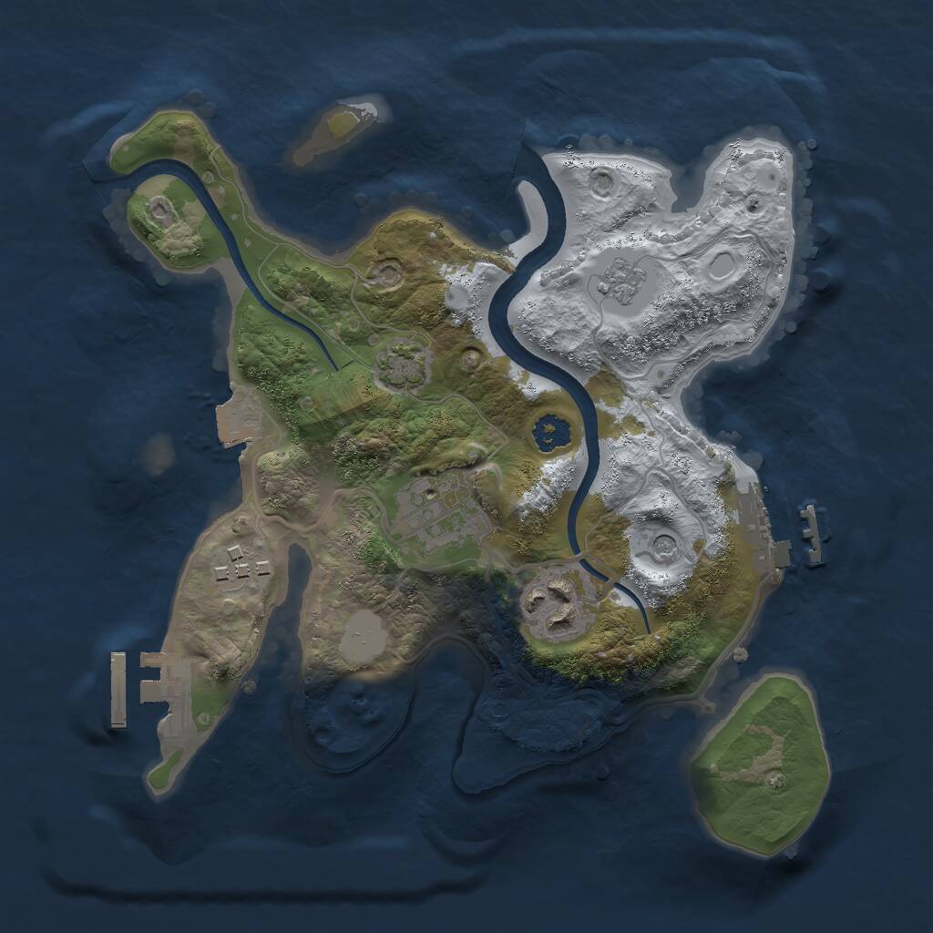 Rust Map: Procedural Map, Size: 2500, Seed: 1275, 9 Monuments