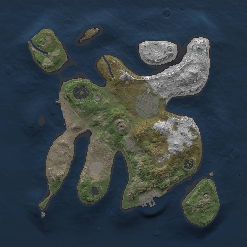 Rust Map: Procedural Map, Size: 2500, Seed: 1275, 9 Monuments