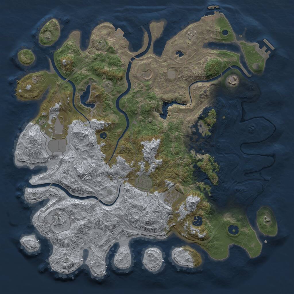 Rust Map: Procedural Map, Size: 4250, Seed: 971893362, 15 Monuments
