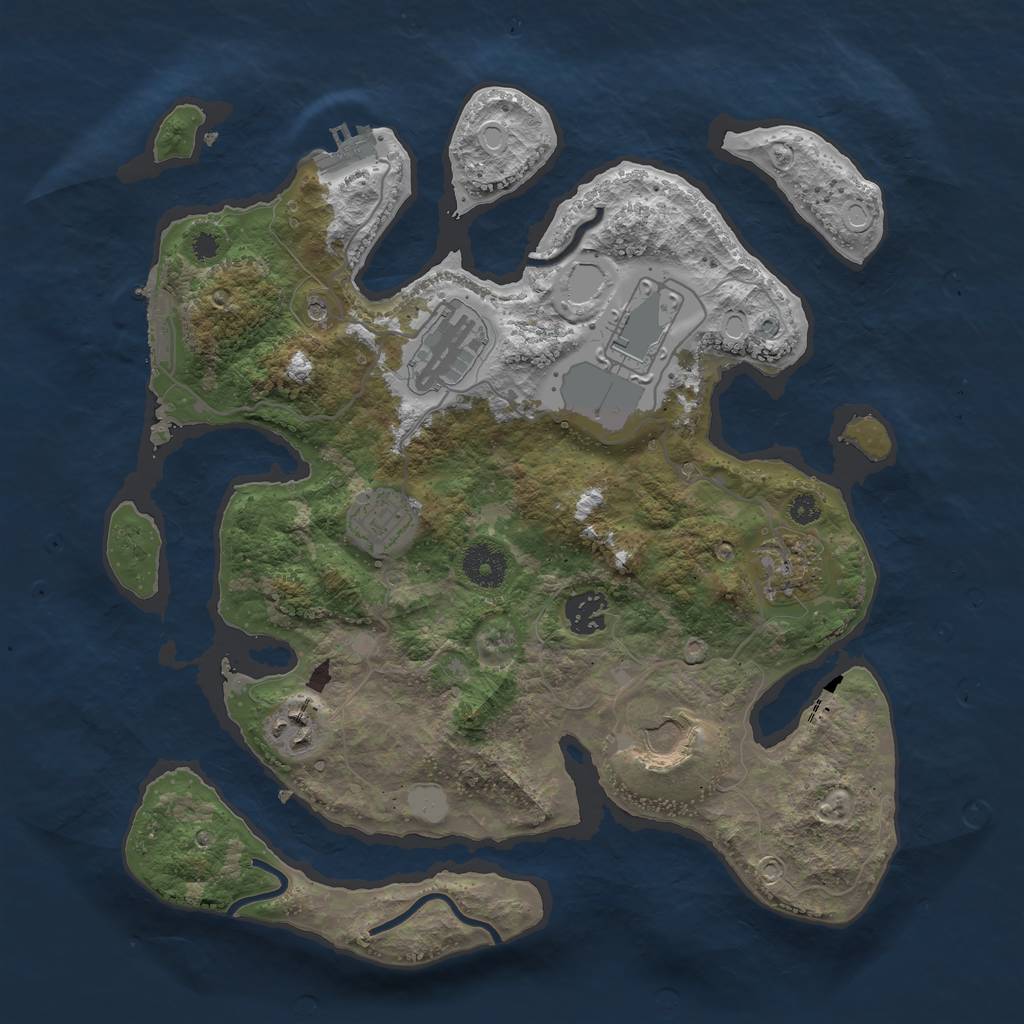 Rust Map: Procedural Map, Size: 3500, Seed: 242799395, 15 Monuments