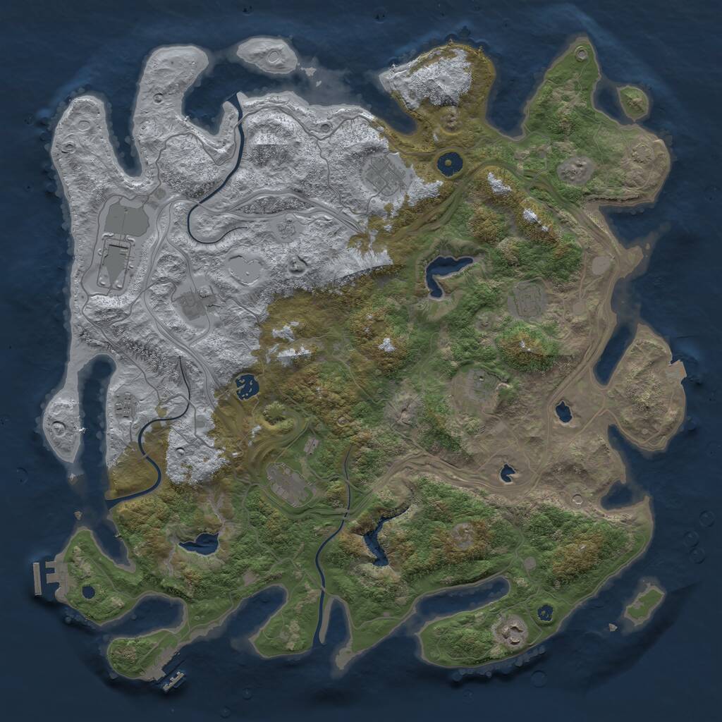 Rust Map: Procedural Map, Size: 4500, Seed: 1529011710, 15 Monuments
