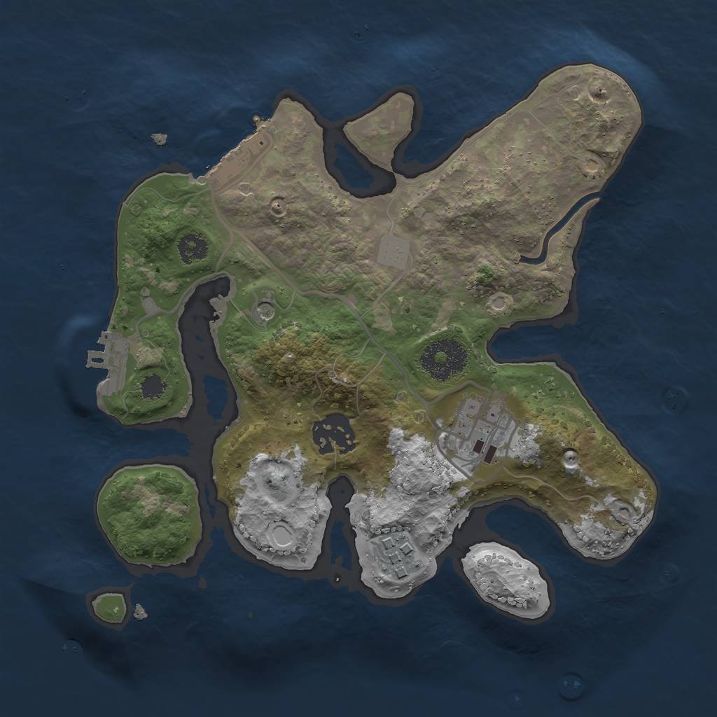 Rust Map: Procedural Map, Size: 2500, Seed: 24890, 11 Monuments