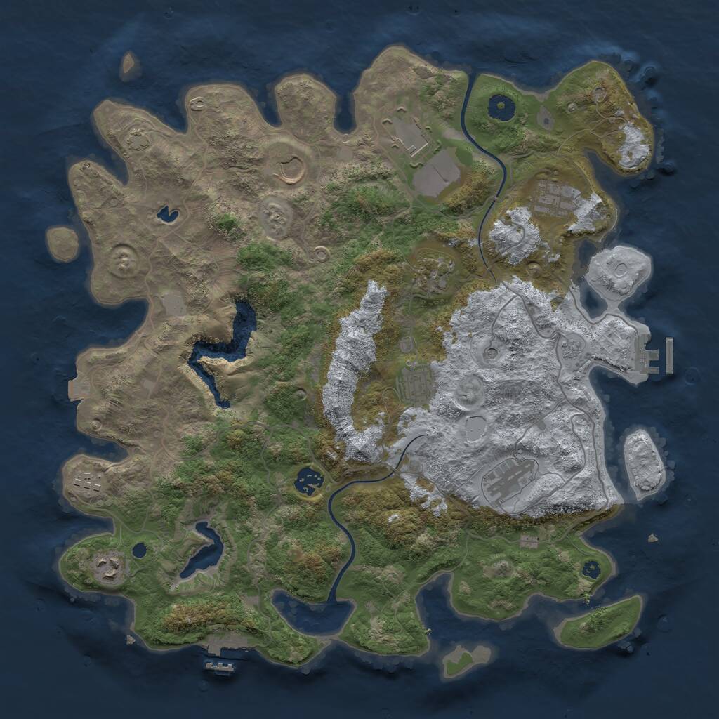 Rust Map: Procedural Map, Size: 4000, Seed: 545433, 15 Monuments