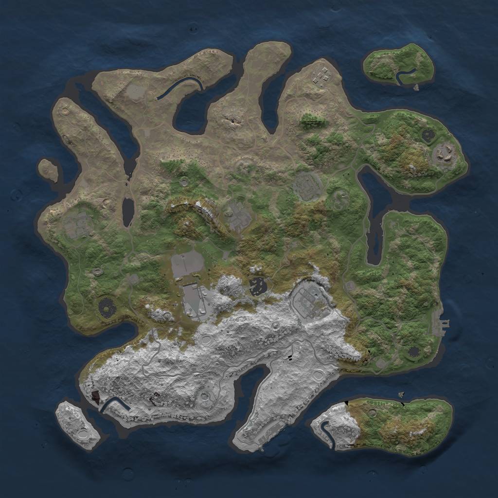 Rust Map: Procedural Map, Size: 4000, Seed: 800000000, 16 Monuments