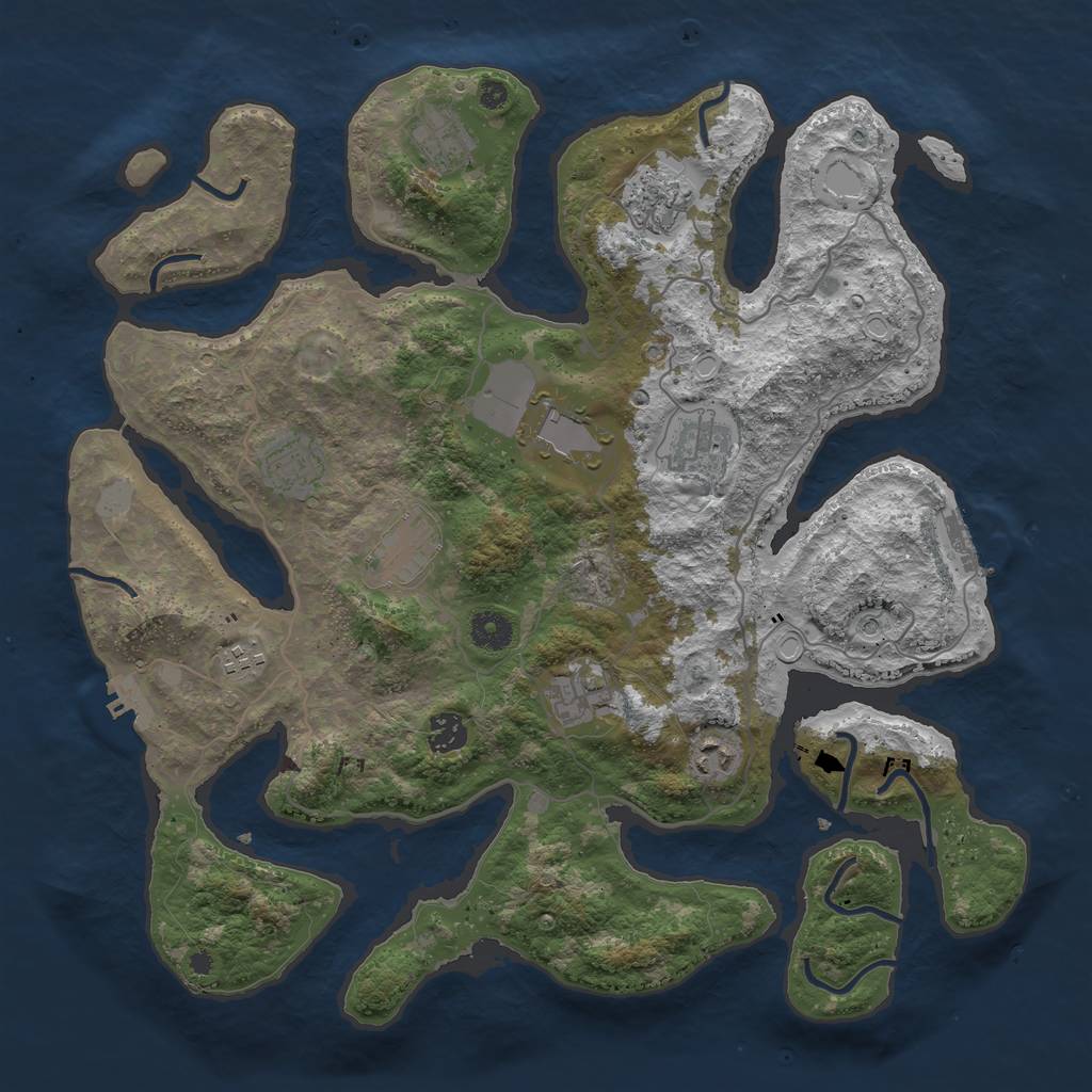 Rust Map: Procedural Map, Size: 4000, Seed: 788865913, 18 Monuments