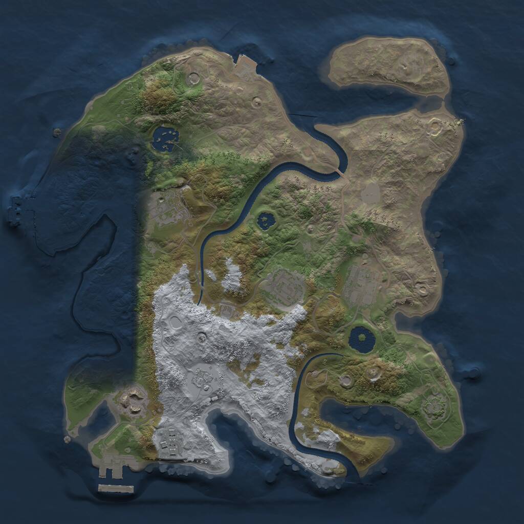 Rust Map: Procedural Map, Size: 3000, Seed: 1083756225, 12 Monuments