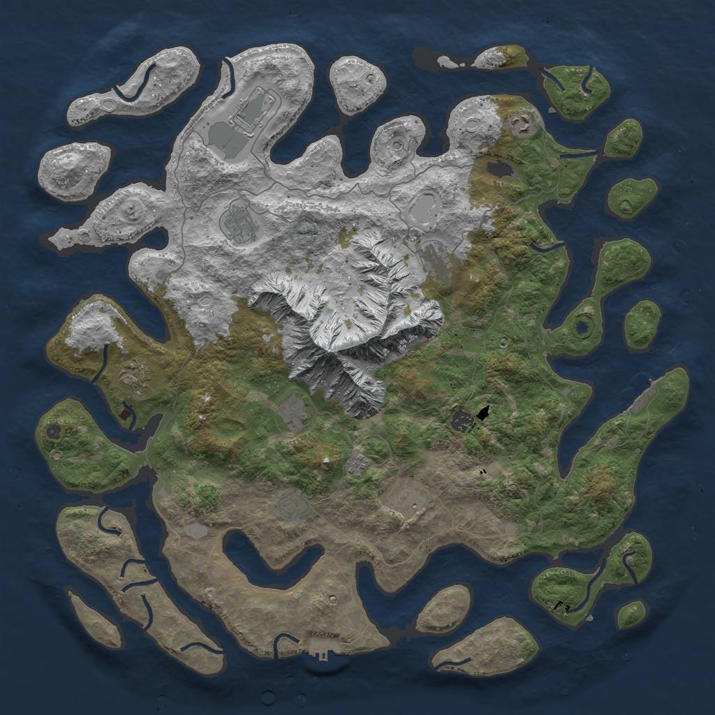 Rust Map: Procedural Map, Size: 5000, Seed: 19282, 18 Monuments