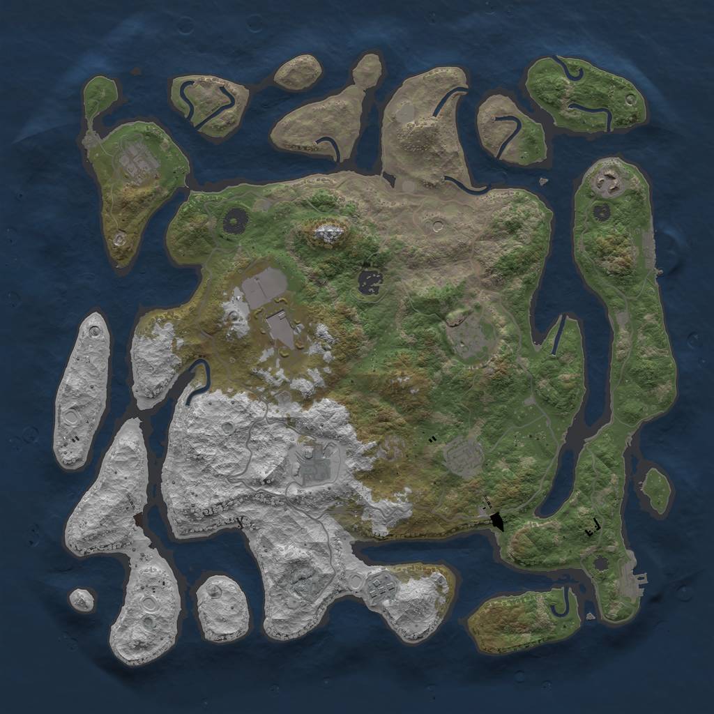 Rust Map: Procedural Map, Size: 4200, Seed: 154, 16 Monuments