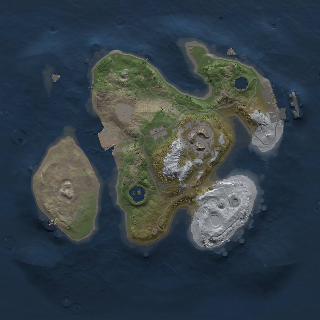 Rust Map: Procedural Map, Size: 2000, Seed: 156841, 3 Monuments