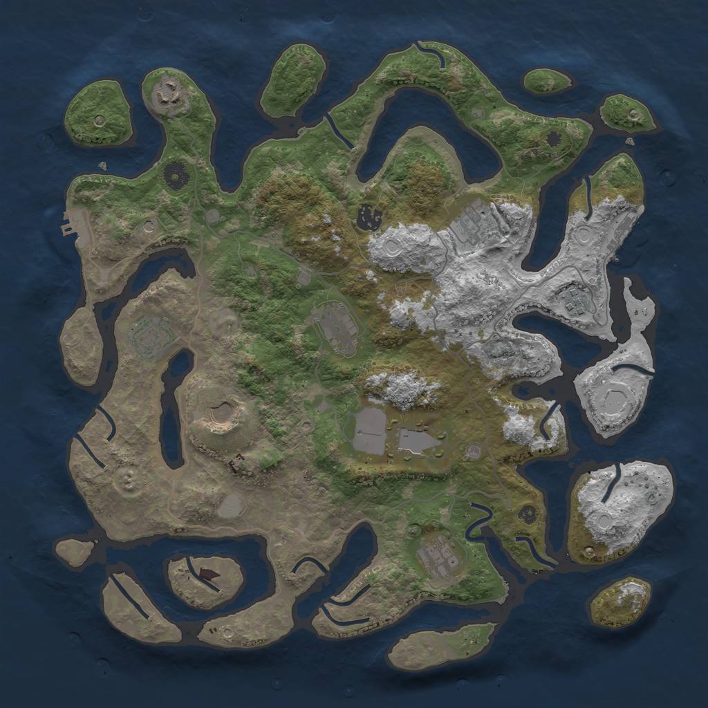 Rust Map: Procedural Map, Size: 4000, Seed: 496272635, 17 Monuments