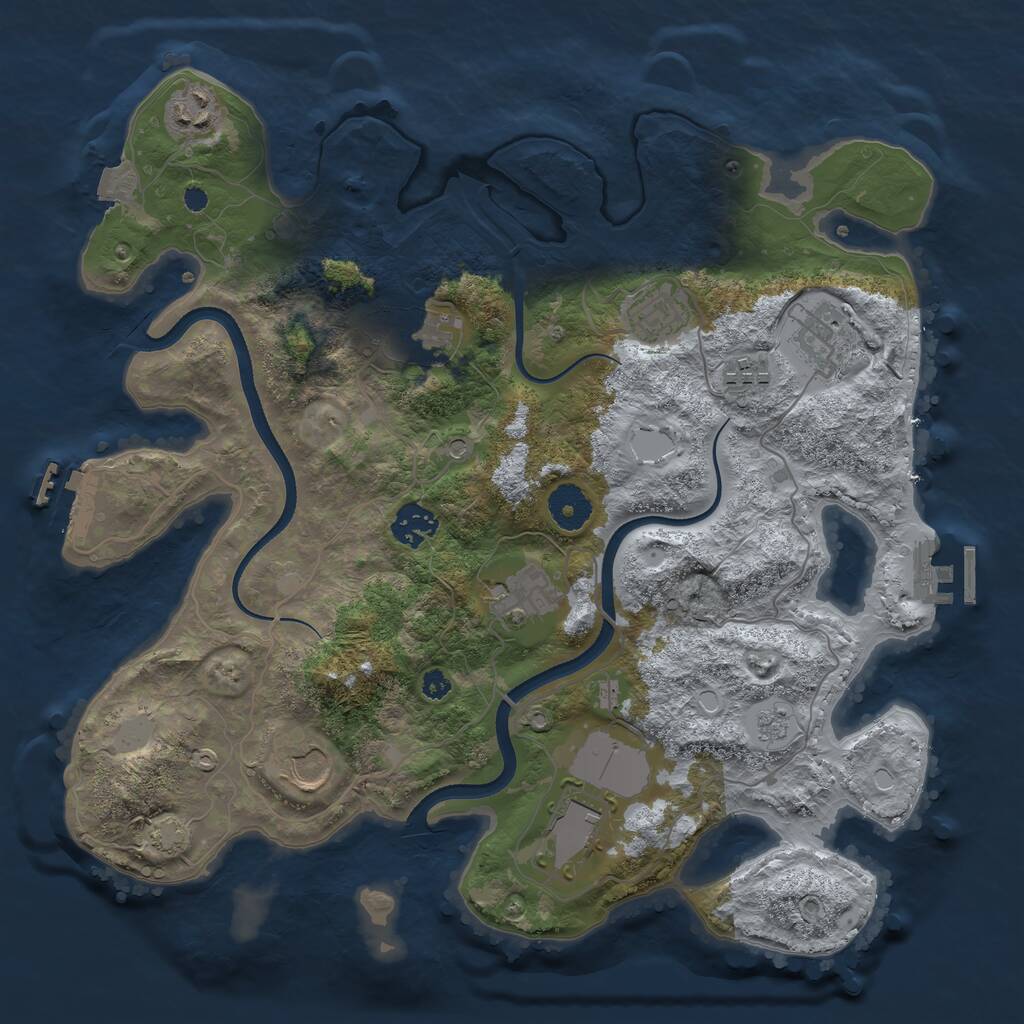 Rust Map: Procedural Map, Size: 3550, Seed: 970915, 15 Monuments