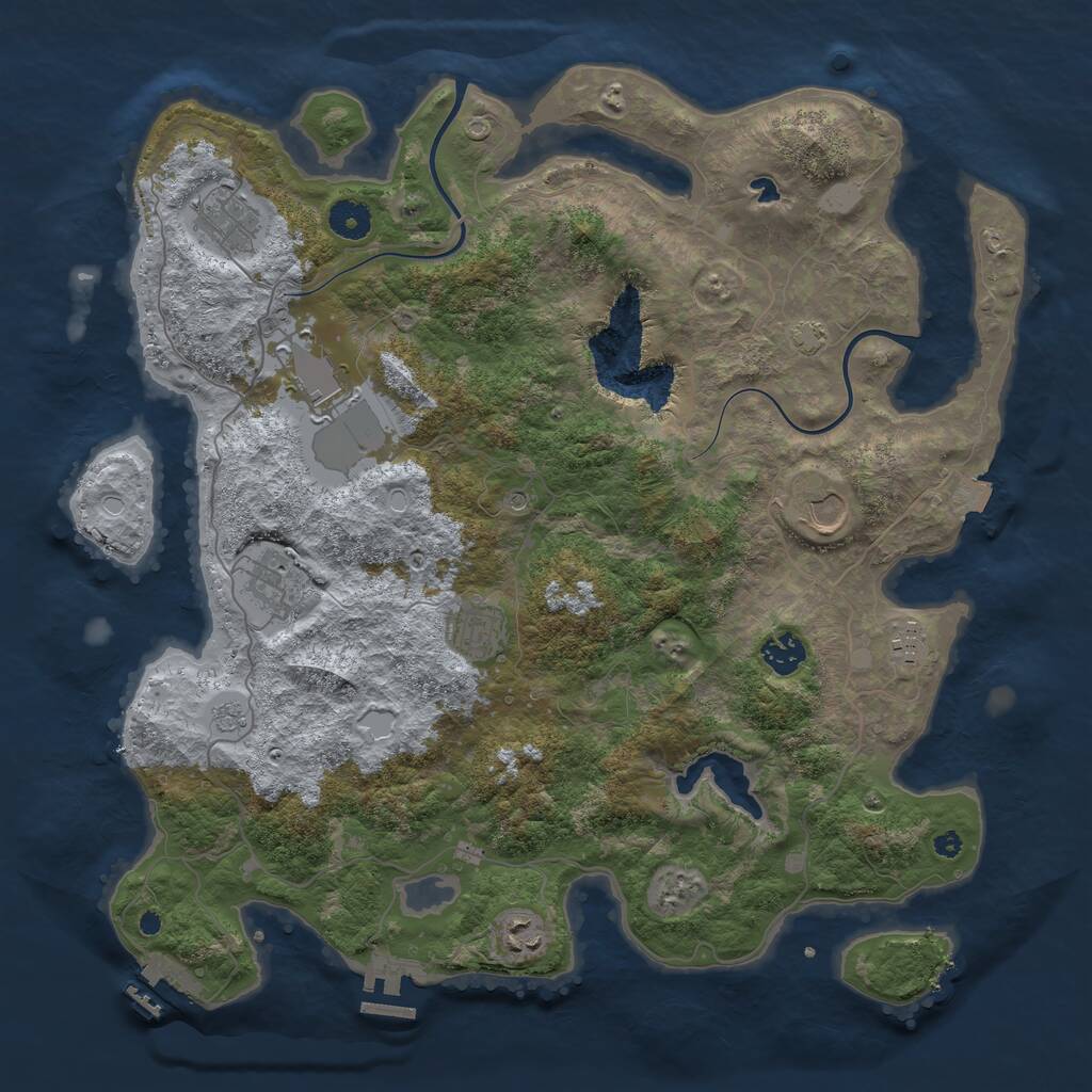 Rust Map: Procedural Map, Size: 4000, Seed: 56678, 14 Monuments
