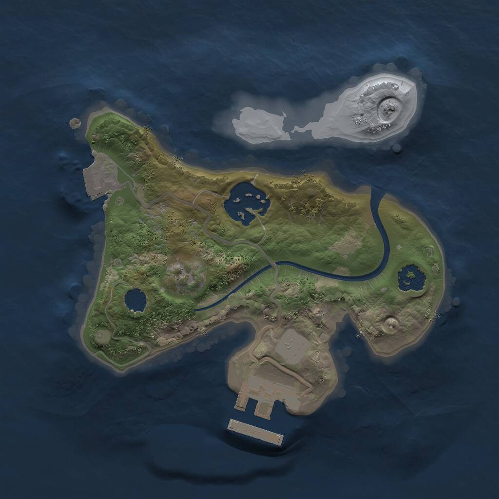 Rust Map: Procedural Map, Size: 1800, Seed: 8103, 3 Monuments