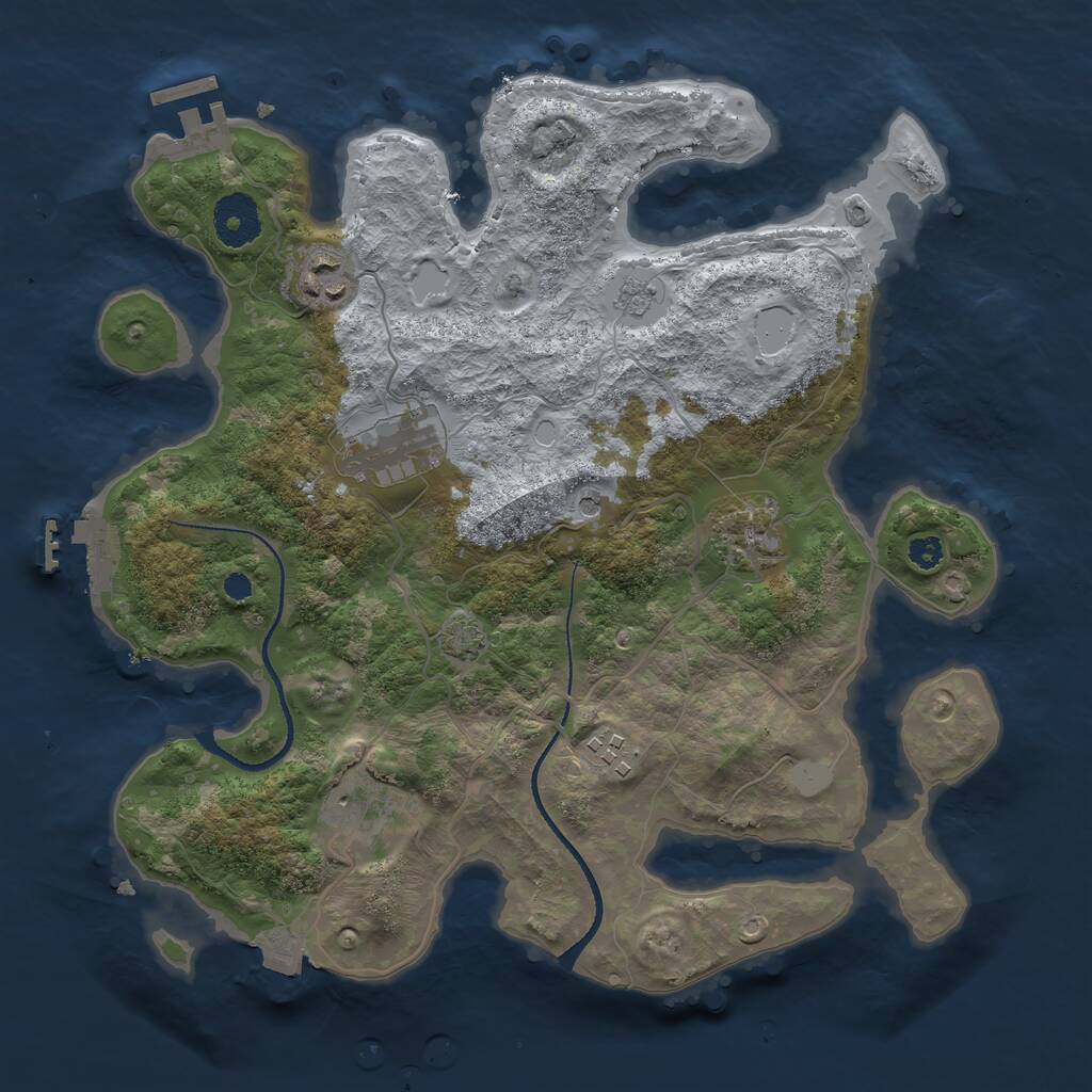 Rust Map: Procedural Map, Size: 3250, Seed: 58, 11 Monuments