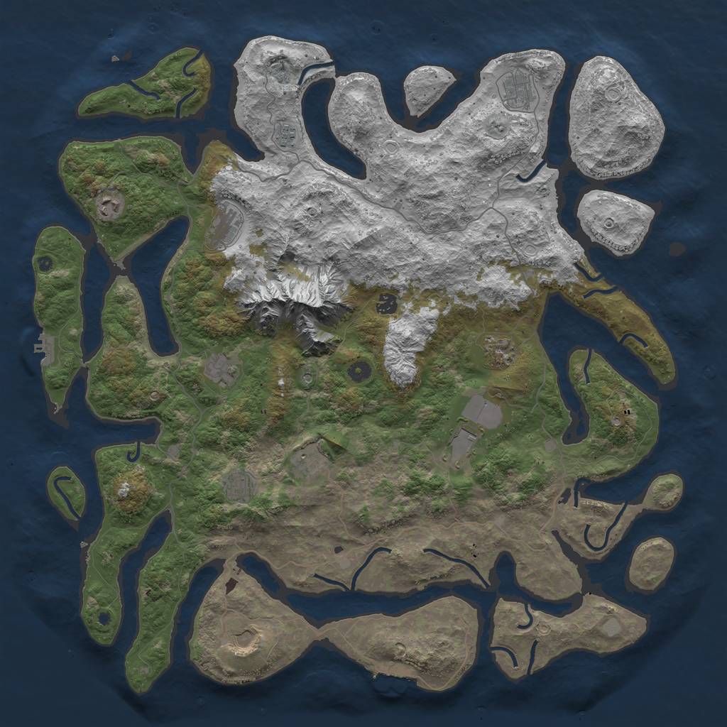 Rust Map: Procedural Map, Size: 5000, Seed: 819492331, 19 Monuments