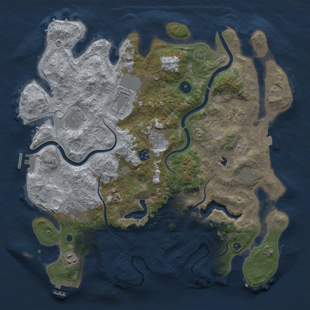 Rust Map: Procedural Map, Size: 4000, Seed: 75504767, 15 Monuments