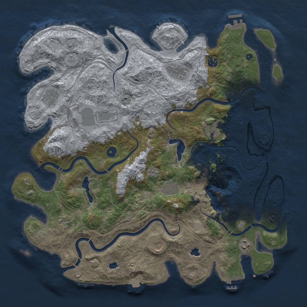 Rust Map: Procedural Map, Size: 4500, Seed: 9572960, 16 Monuments