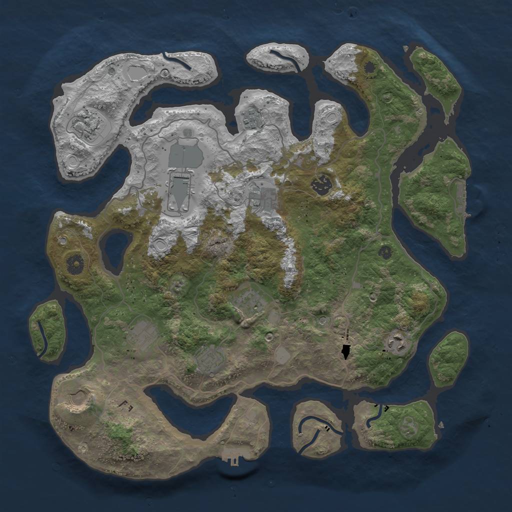 Rust Map: Procedural Map, Size: 4000, Seed: 323203914, 18 Monuments