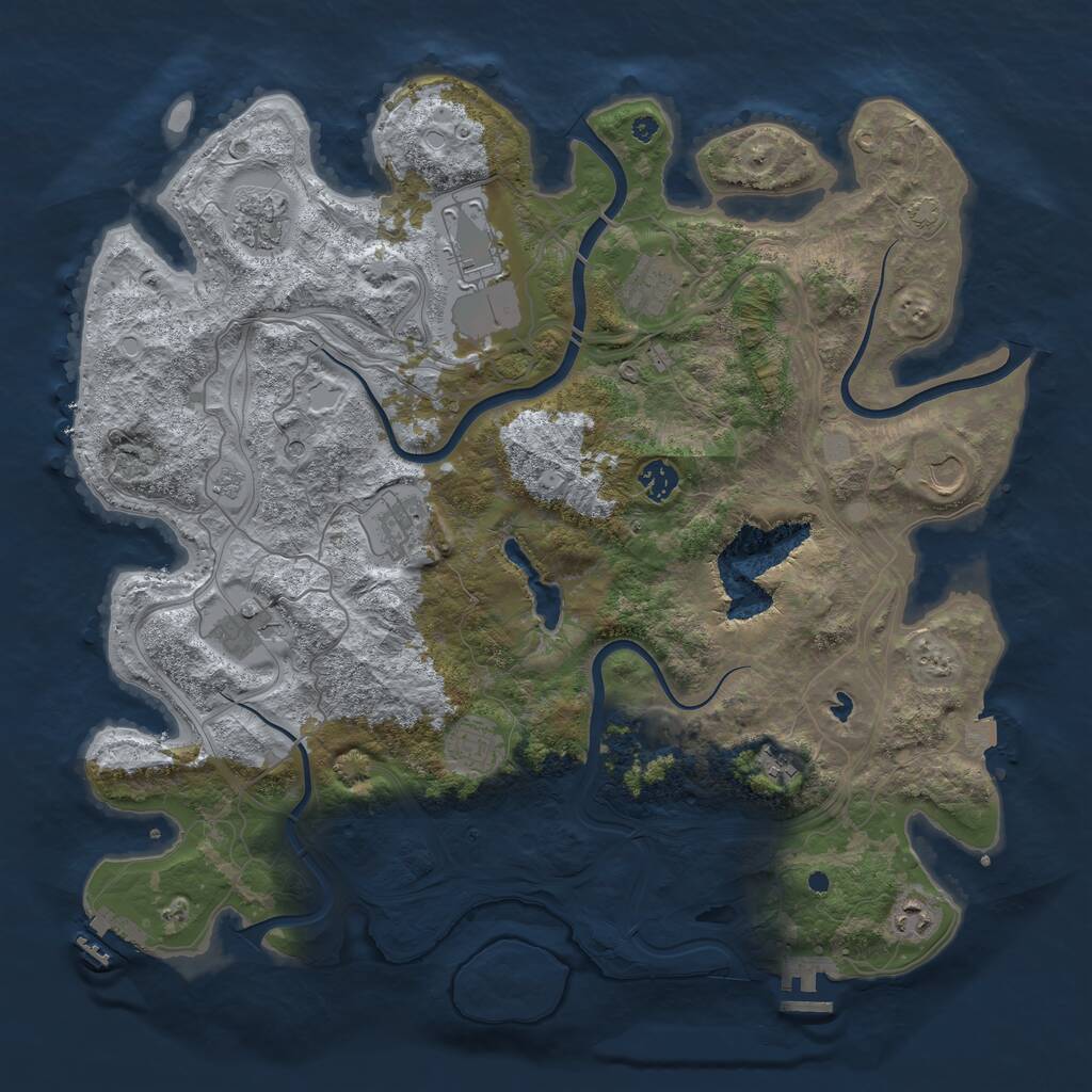 Rust Map: Procedural Map, Size: 4250, Seed: 25139, 16 Monuments