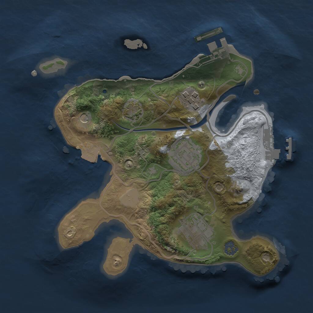 Rust Map: Procedural Map, Size: 2200, Seed: 34425, 8 Monuments