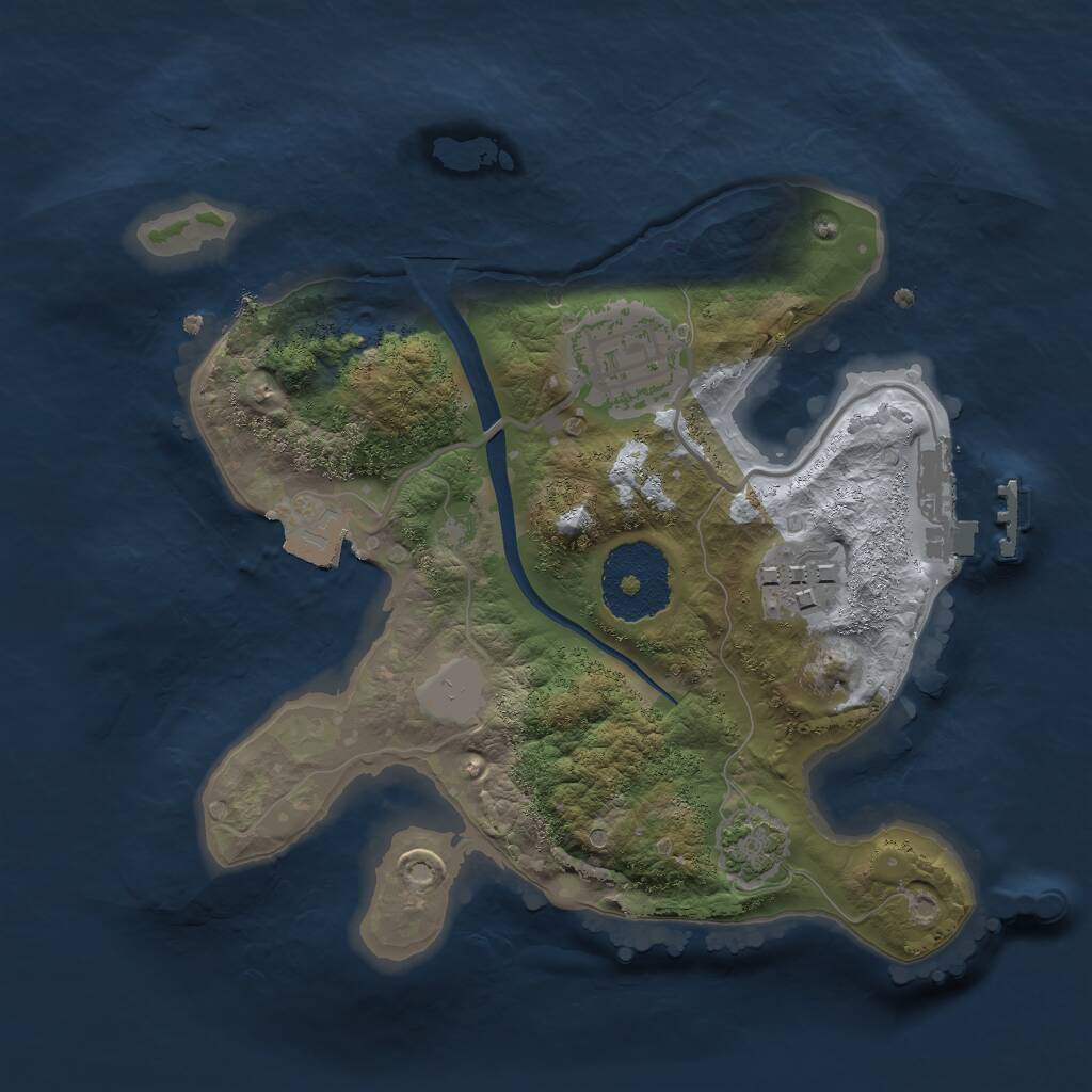 Rust Map: Procedural Map, Size: 2200, Seed: 34425, 5 Monuments
