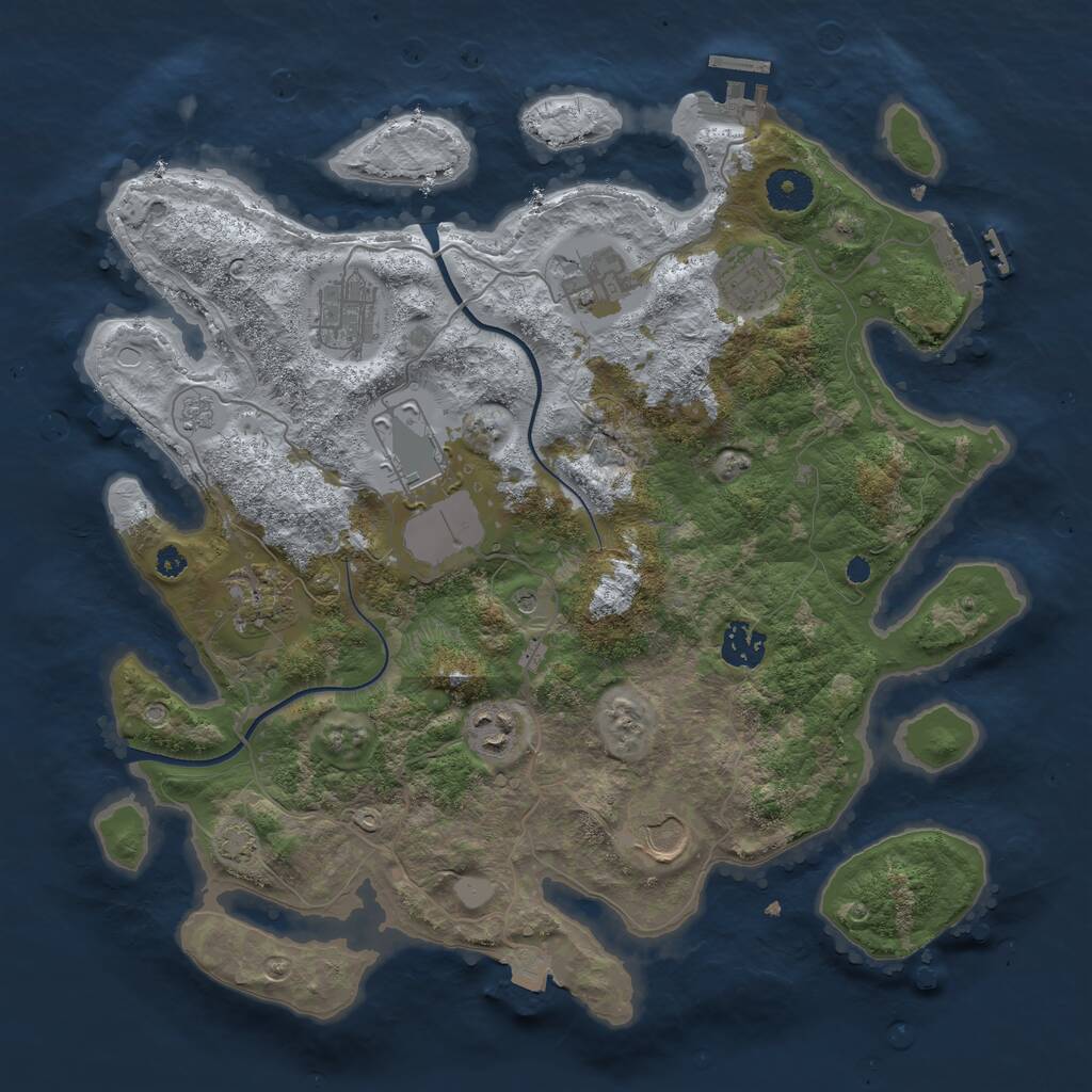 Rust Map: Procedural Map, Size: 3595, Seed: 865, 14 Monuments