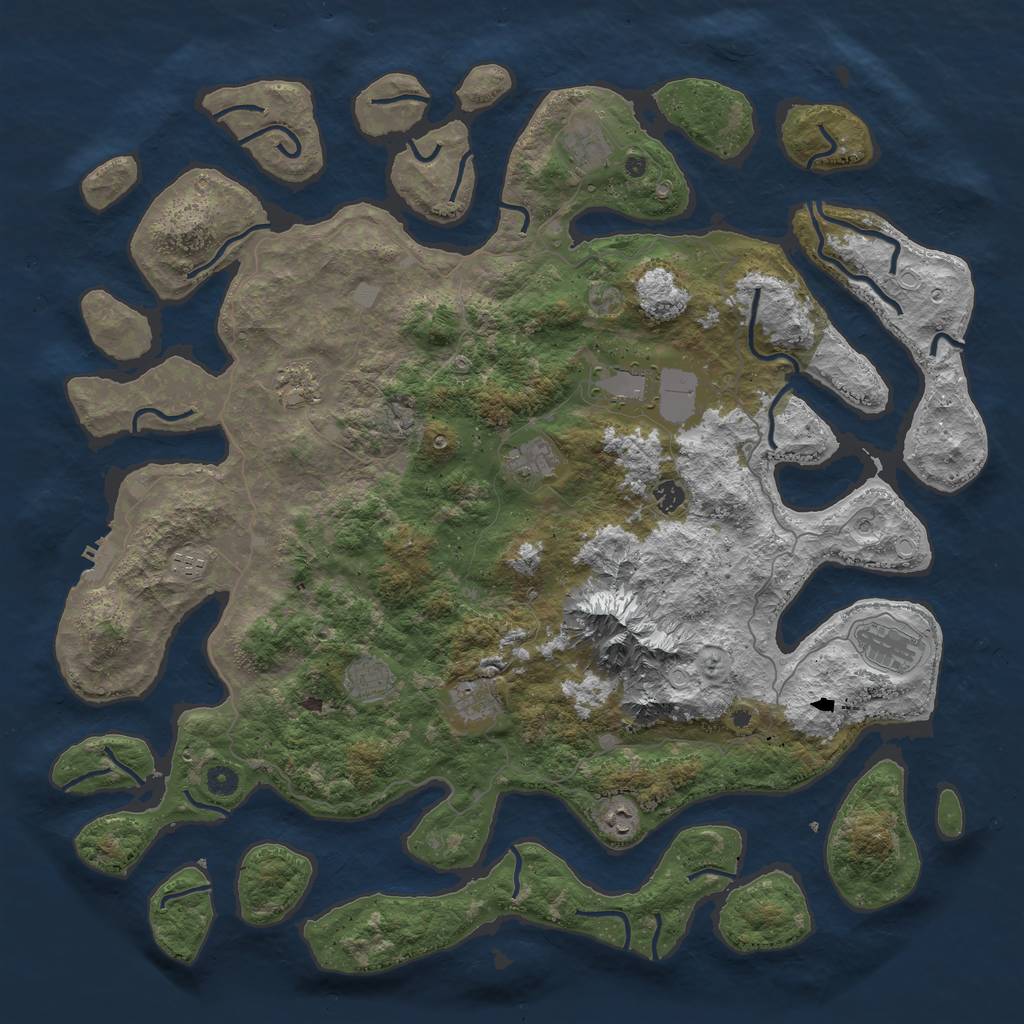 Rust Map: Procedural Map, Size: 5000, Seed: 810, 17 Monuments