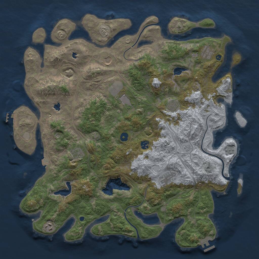 Rust Map: Procedural Map, Size: 4500, Seed: 866712844, 15 Monuments