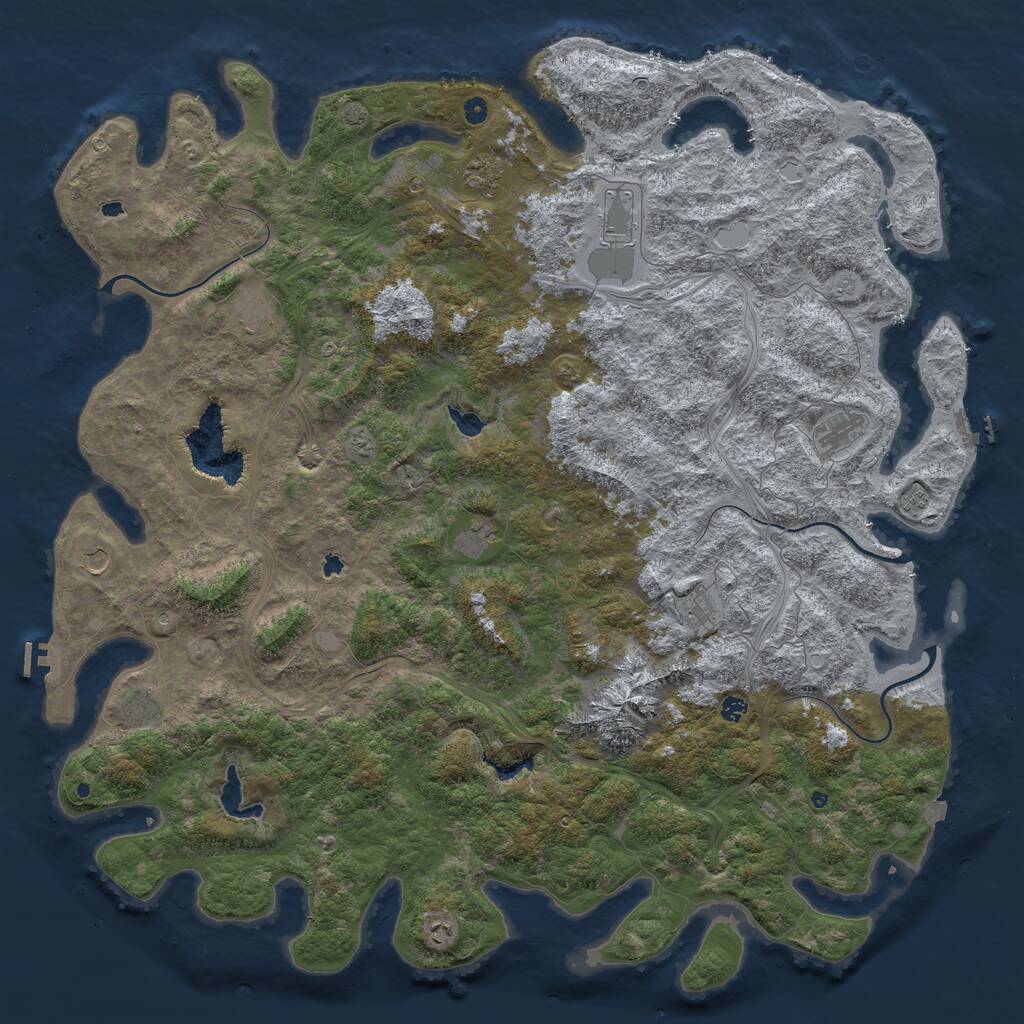 Rust Map: Procedural Map, Size: 6000, Seed: 1971, 17 Monuments
