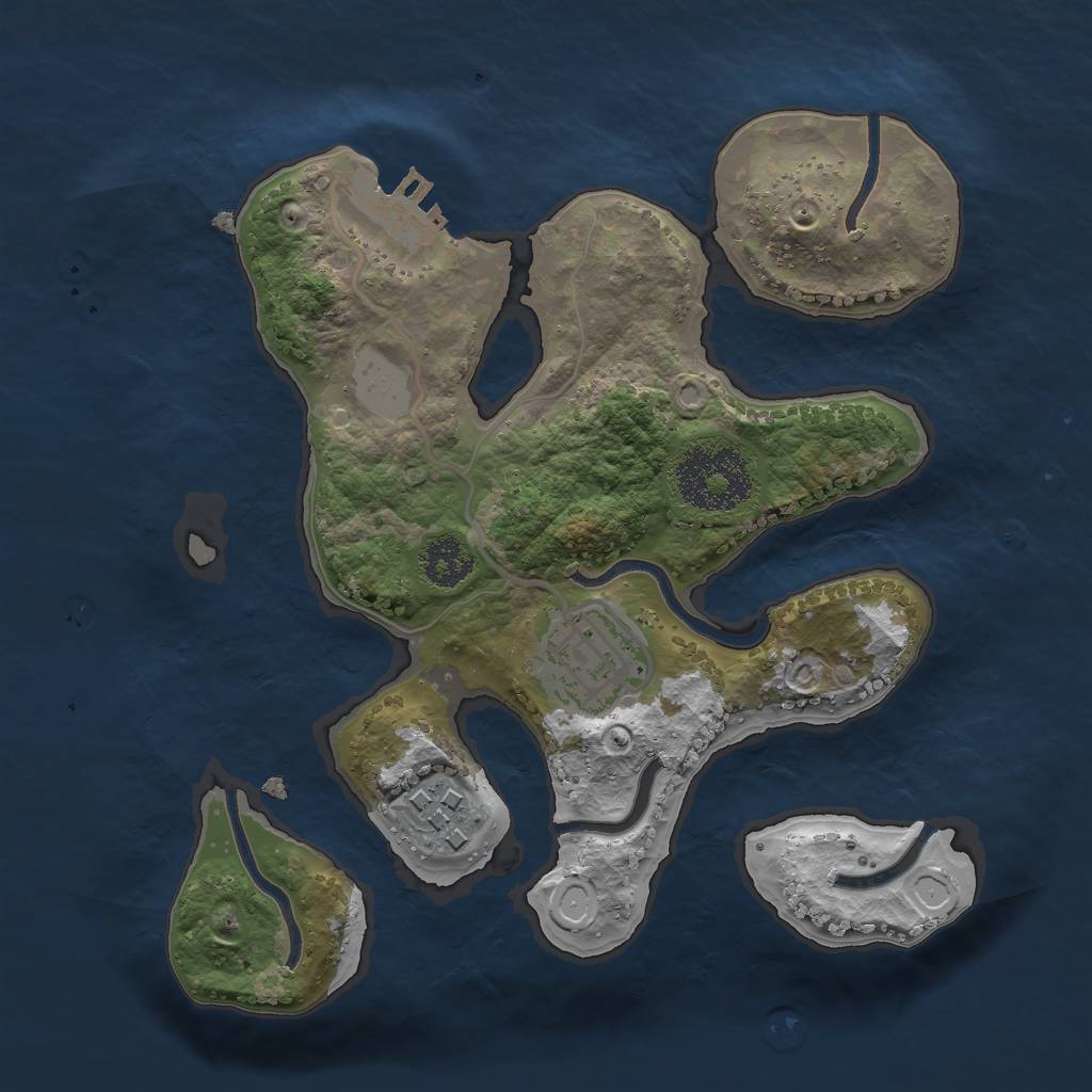 Rust Map: Procedural Map, Size: 2300, Seed: 2441, 8 Monuments