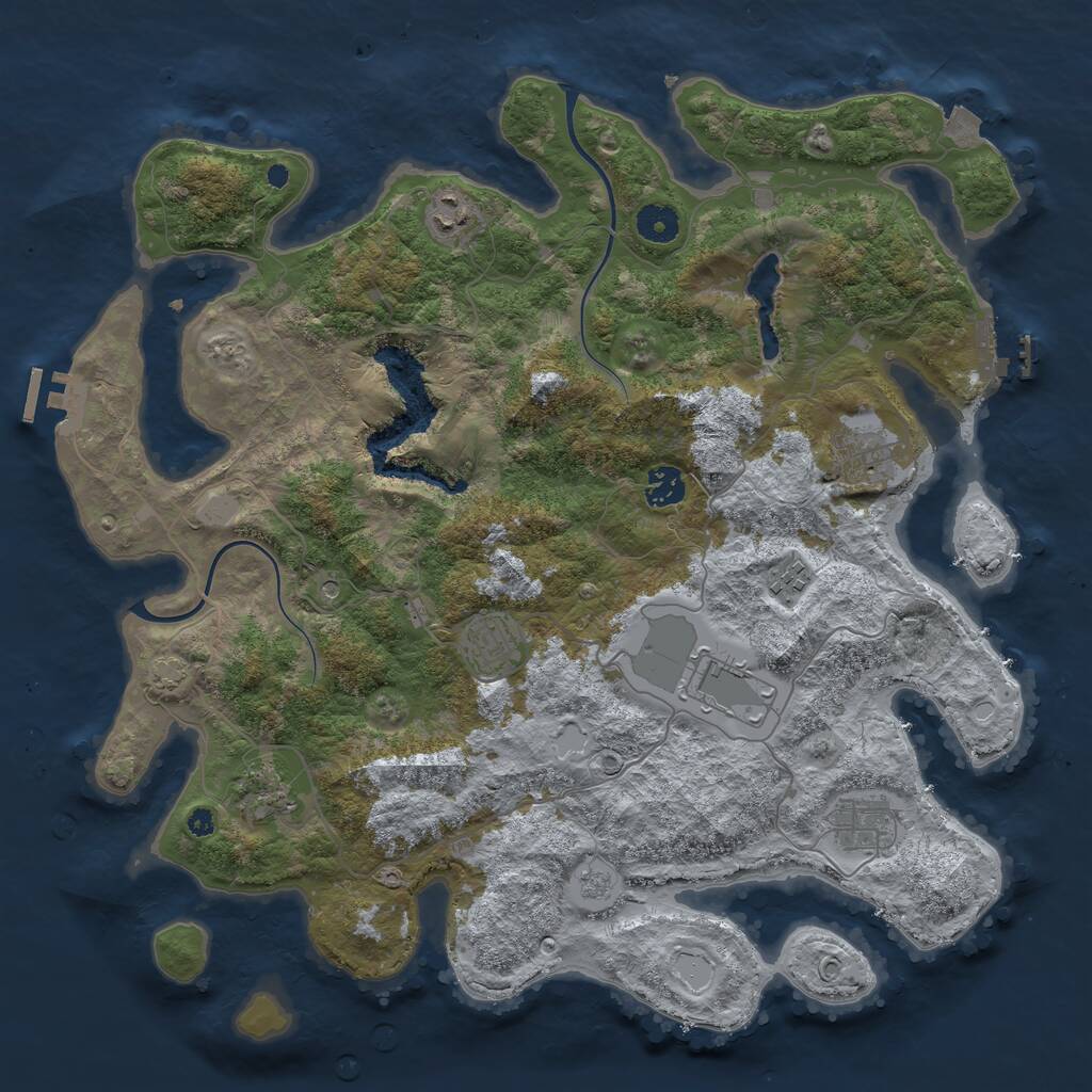 Rust Map: Procedural Map, Size: 4000, Seed: 5674814, 14 Monuments