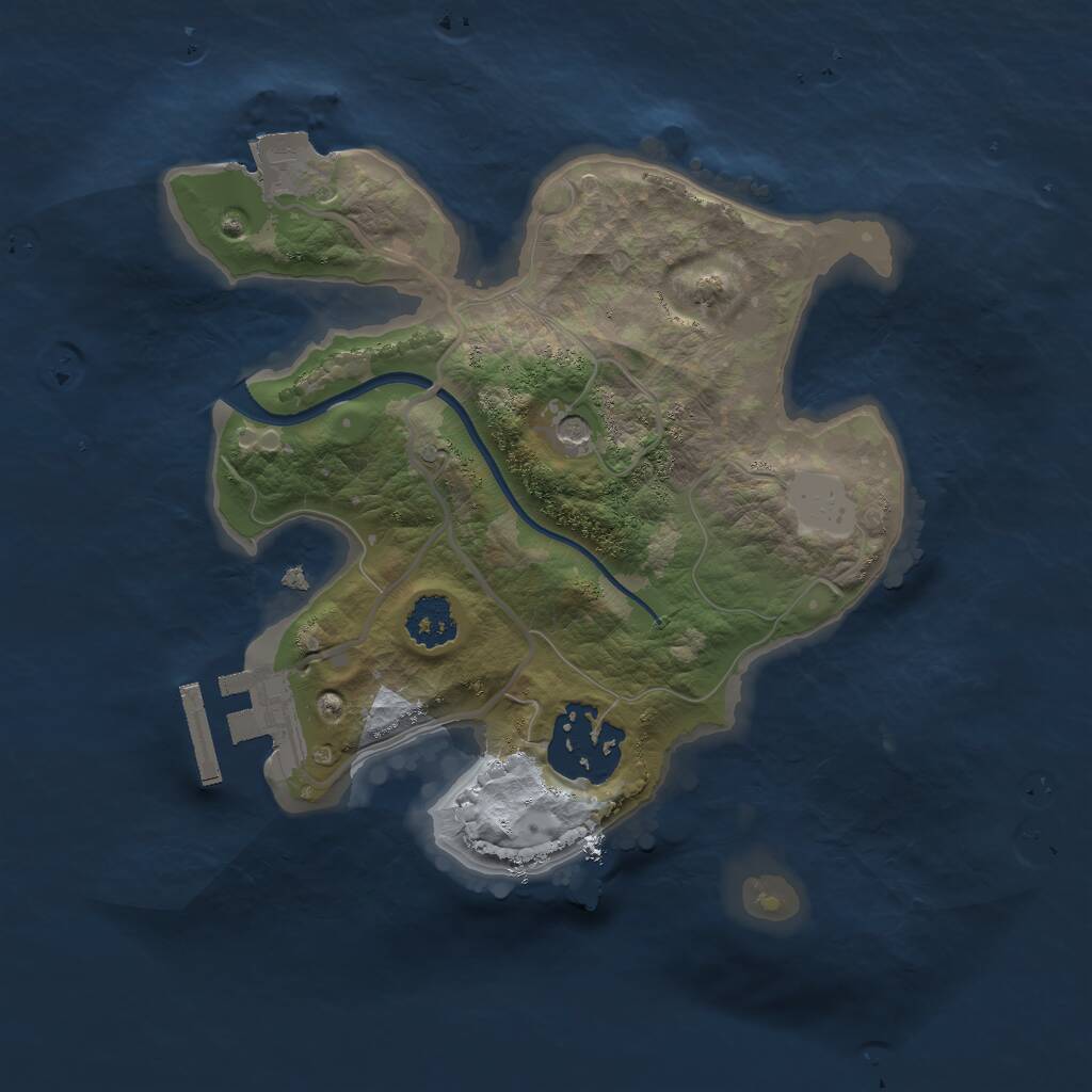 Rust Map: Procedural Map, Size: 2150, Seed: 1754120, 4 Monuments