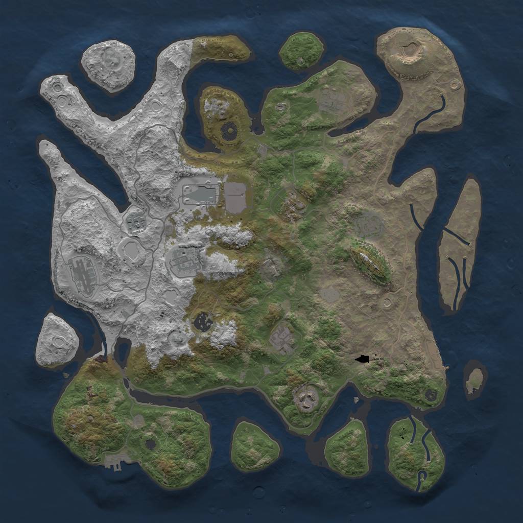 Rust Map: Procedural Map, Size: 4332, Seed: 4300, 19 Monuments