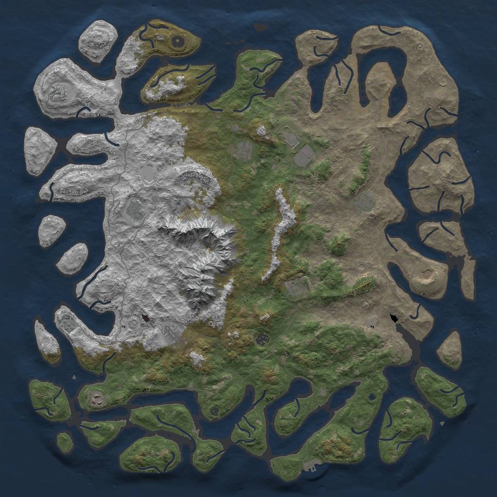 Rust Map: Procedural Map, Size: 6000, Seed: 7159, 18 Monuments