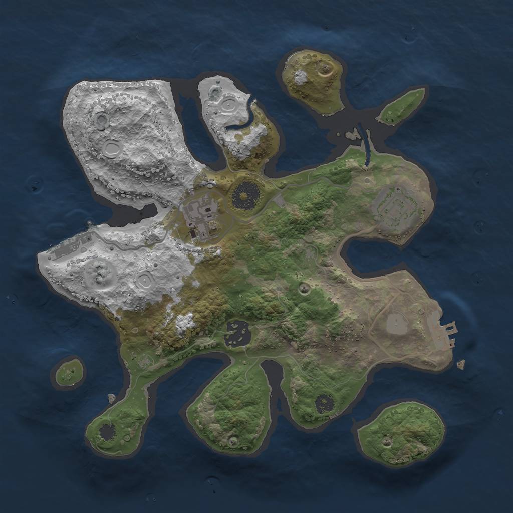 Rust Map: Procedural Map, Size: 2750, Seed: 461986879, 10 Monuments