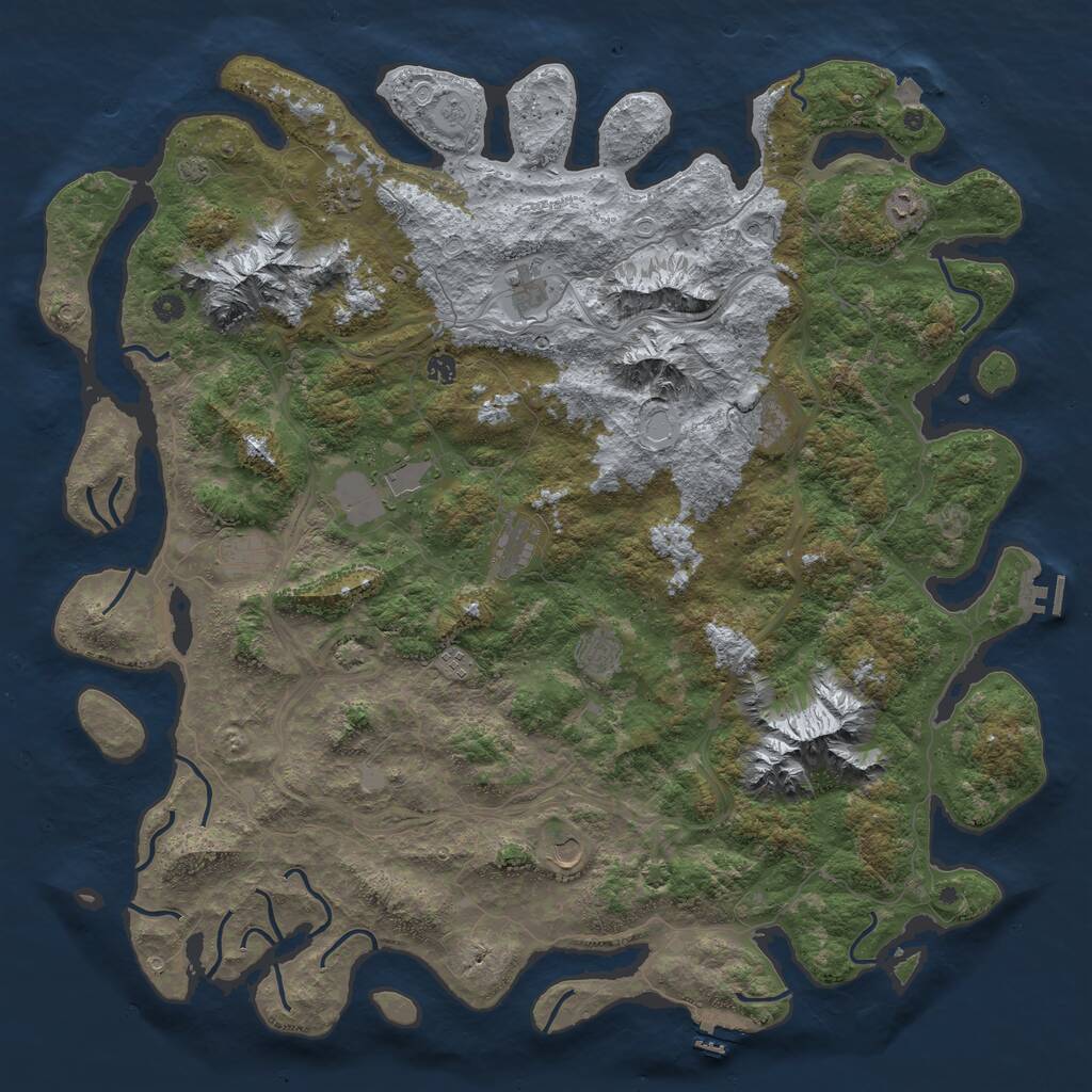 Rust Map: Procedural Map, Size: 5400, Seed: 55232607, 17 Monuments