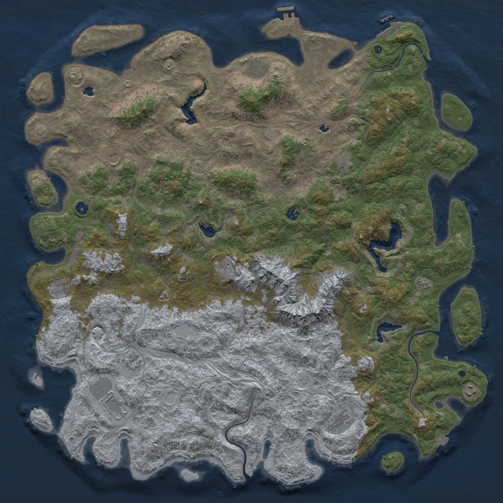 Rust Map: Procedural Map, Size: 6000, Seed: 8171981, 17 Monuments