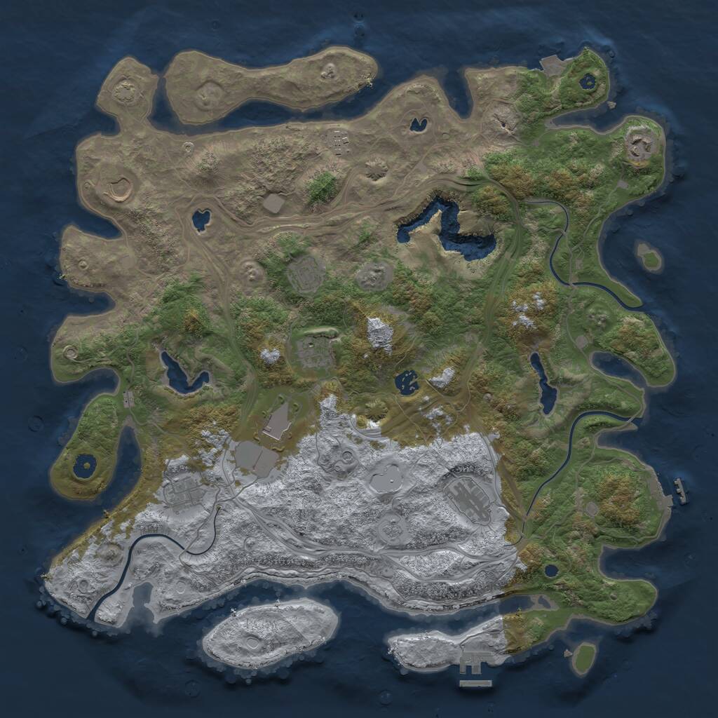 Rust Map: Procedural Map, Size: 4500, Seed: 24542, 15 Monuments