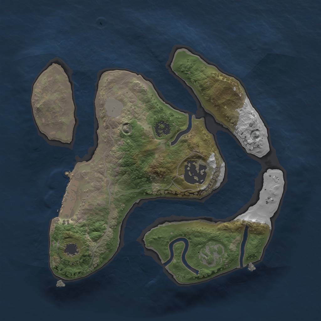 Rust Map: Procedural Map, Size: 2000, Seed: 13686374, 7 Monuments