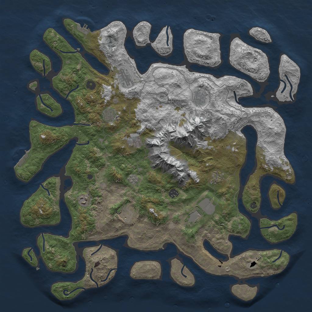 Rust Map: Procedural Map, Size: 5000, Seed: 357420171, 18 Monuments