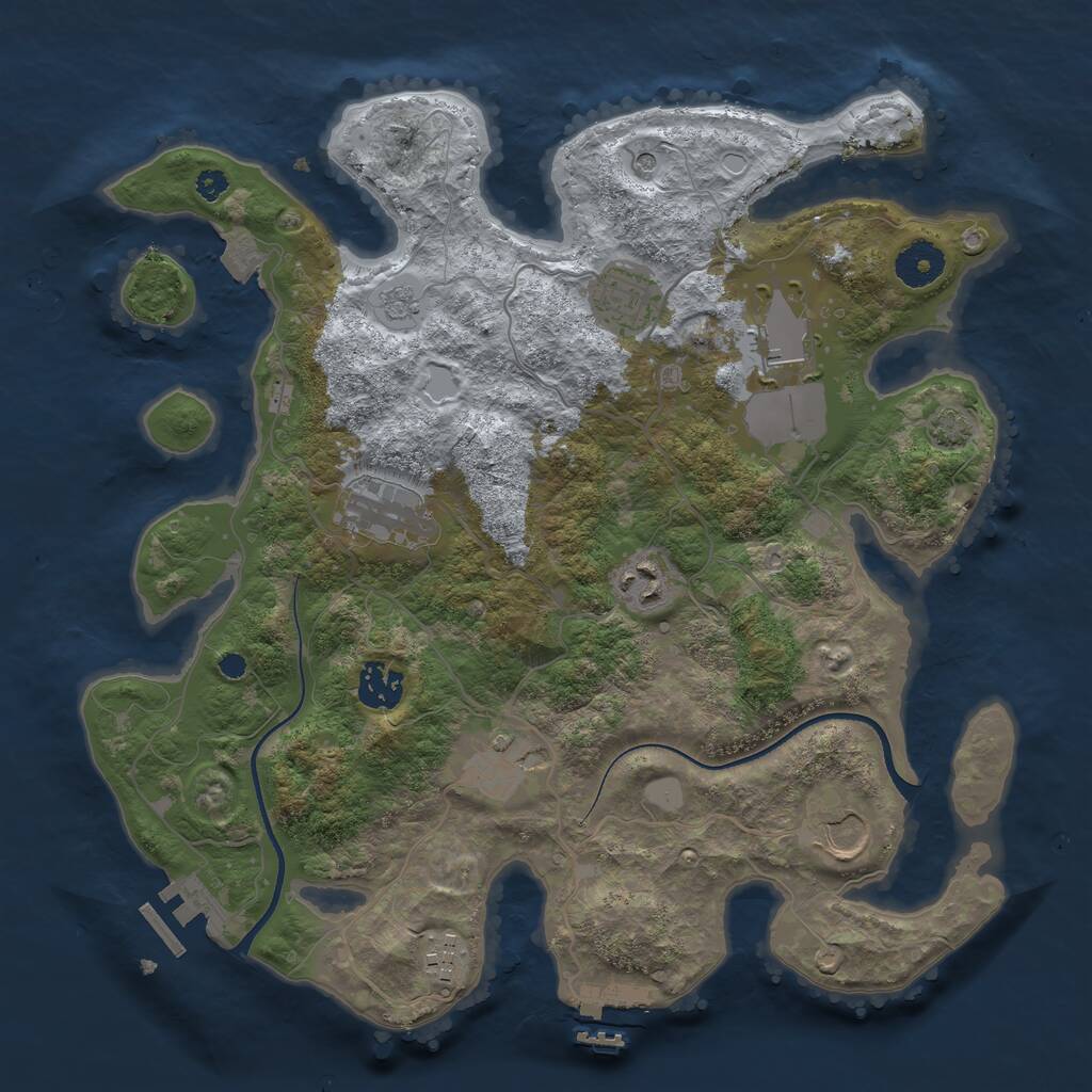 Rust Map: Procedural Map, Size: 3500, Seed: 6728262, 14 Monuments