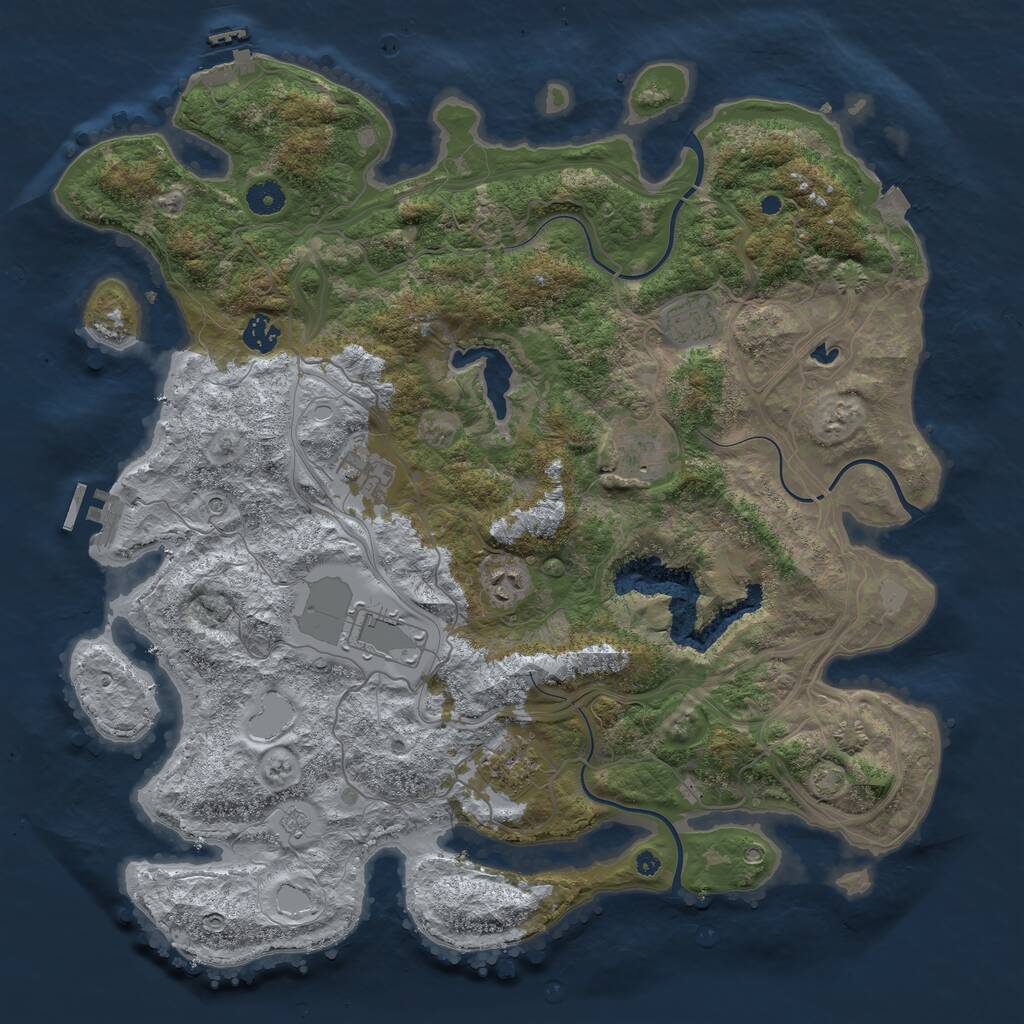 Rust Map: Procedural Map, Size: 4250, Seed: 1436027330, 13 Monuments