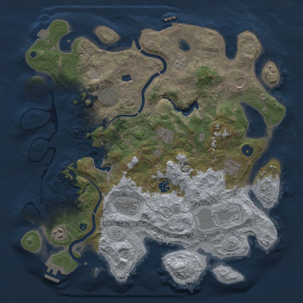Rust Map: Procedural Map, Size: 4000, Seed: 1783625239, 15 Monuments