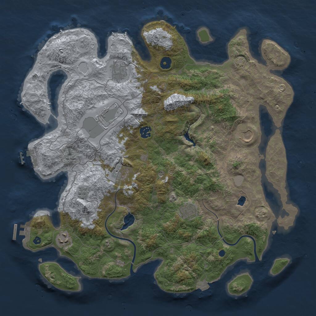Rust Map: Procedural Map, Size: 4000, Seed: 22112021, 14 Monuments